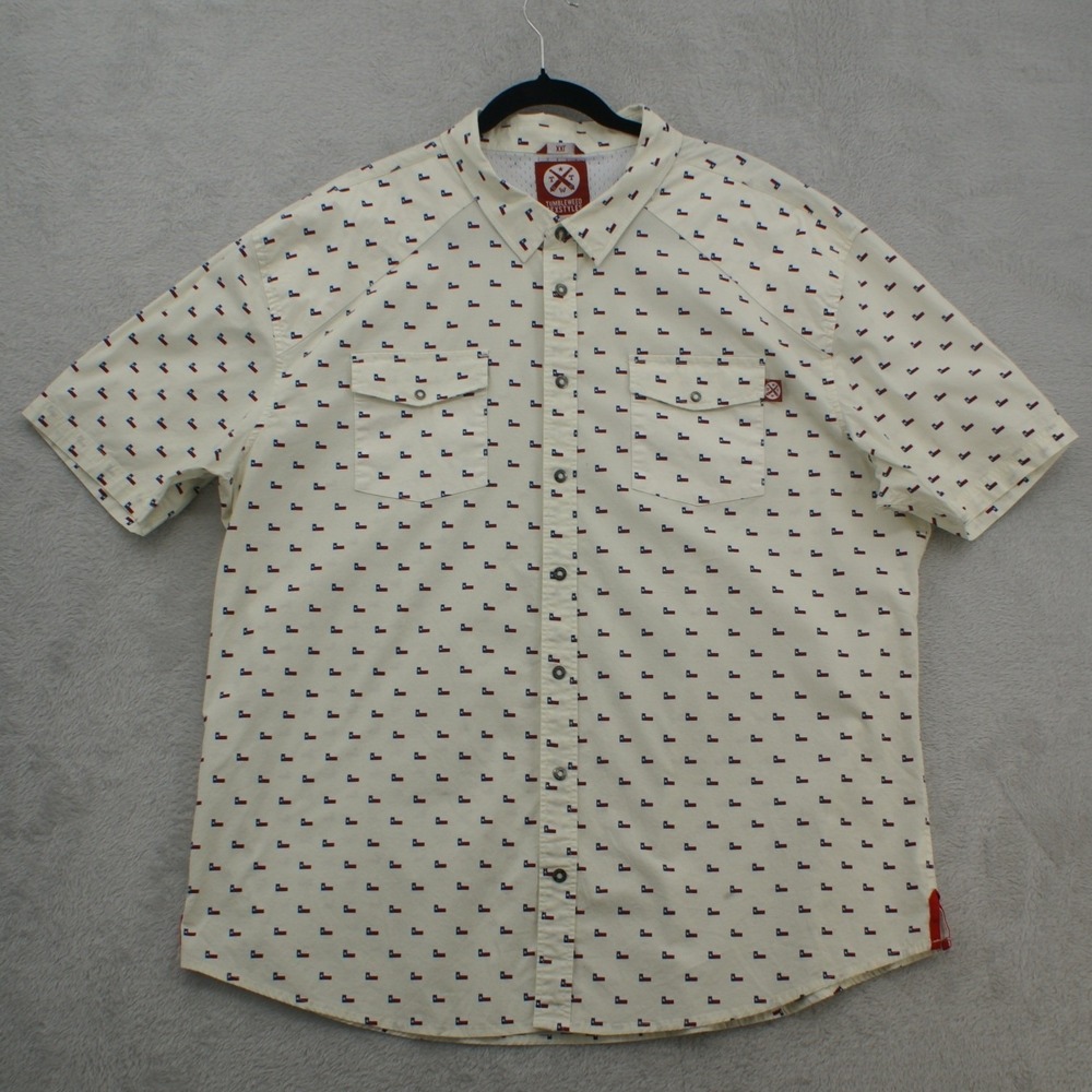 Tumbleweed‎ Texstyles Mens XXL Texas Flag Print Short Sleeve Button Up Shirt